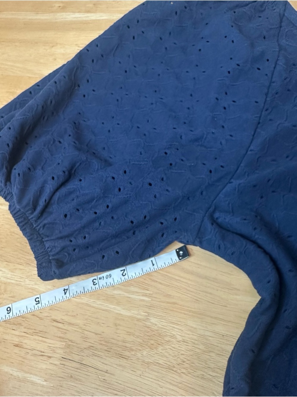 Ava & Viv Eyelet Blouse Women's Size 2X Blue Elastic Sleeve Plus Size NWT - Picture 7 of 8